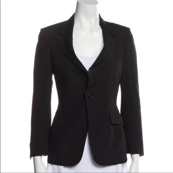 Junya Wananabe Comme des Garcons Black Wool Blazer - Picture 1 of 14